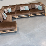 Paletové sedenie Golden Garden GG93/1 - Podsedáky a Vankúše "FIT IN" 120cm x 80cm x 15cm - penový granulát - capuccino